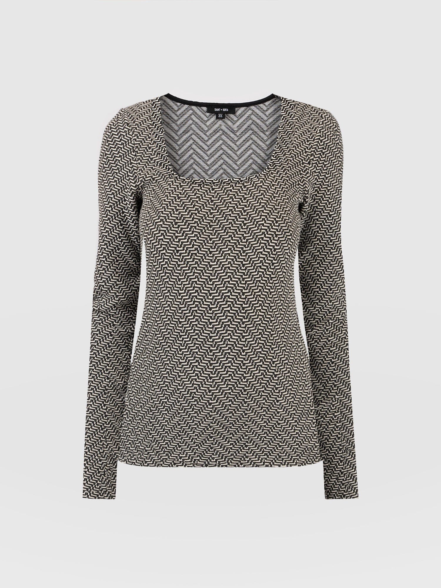 Sloane Textured Top Cream Lurex - Women's T-Shirts | Saint + Sofia® USA